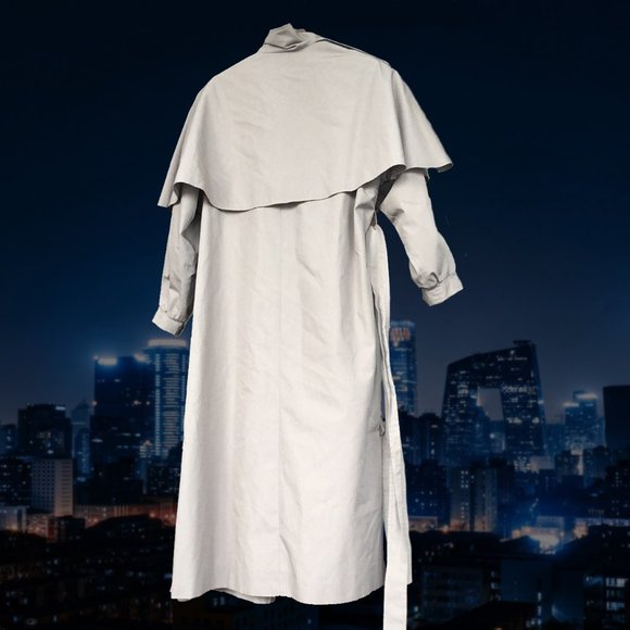 vintage tan fawn classic trench coat - Picture 2 of 4